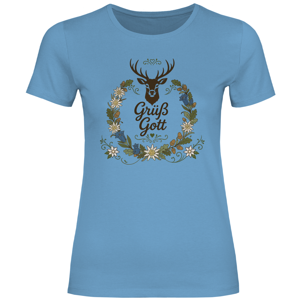 Grüß Gott Hirsch | Damen Premium T-Shirt