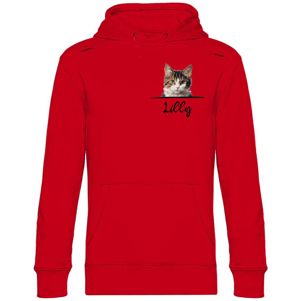 Katze mit Wunschname | Premium Organic Hoodie
