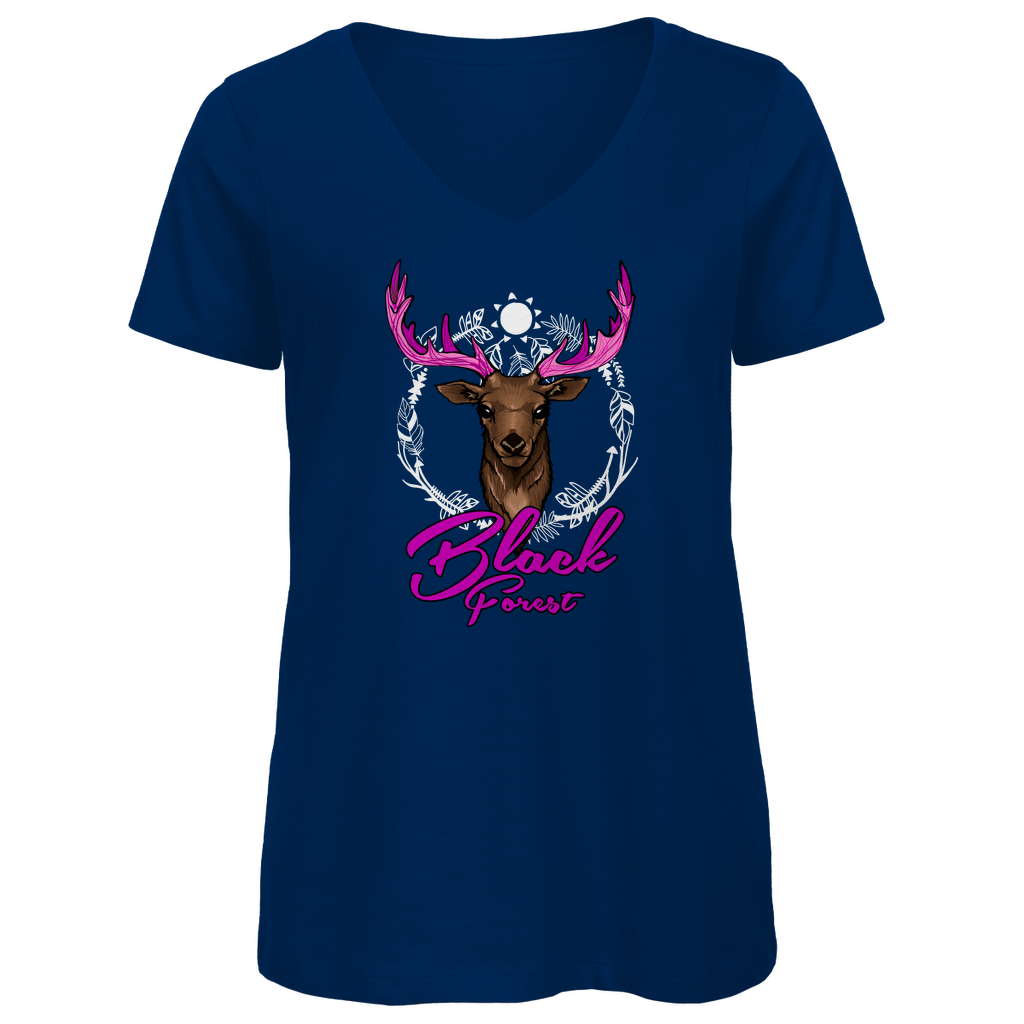 Black Forest Hirsch | Organic Damenshirt V-Neck