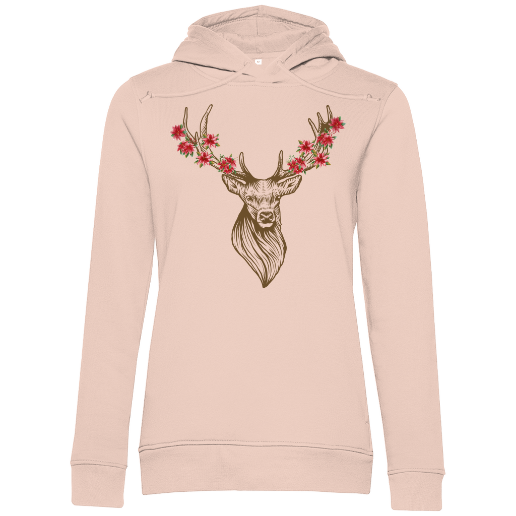 Hirsch mit Blumen | Damen Organic Hoodie