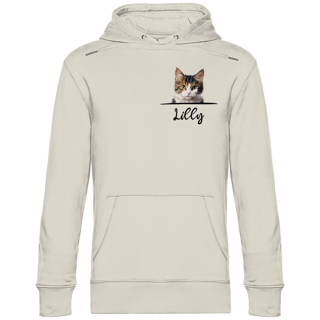Katze mit Wunschname | Premium Organic Hoodie