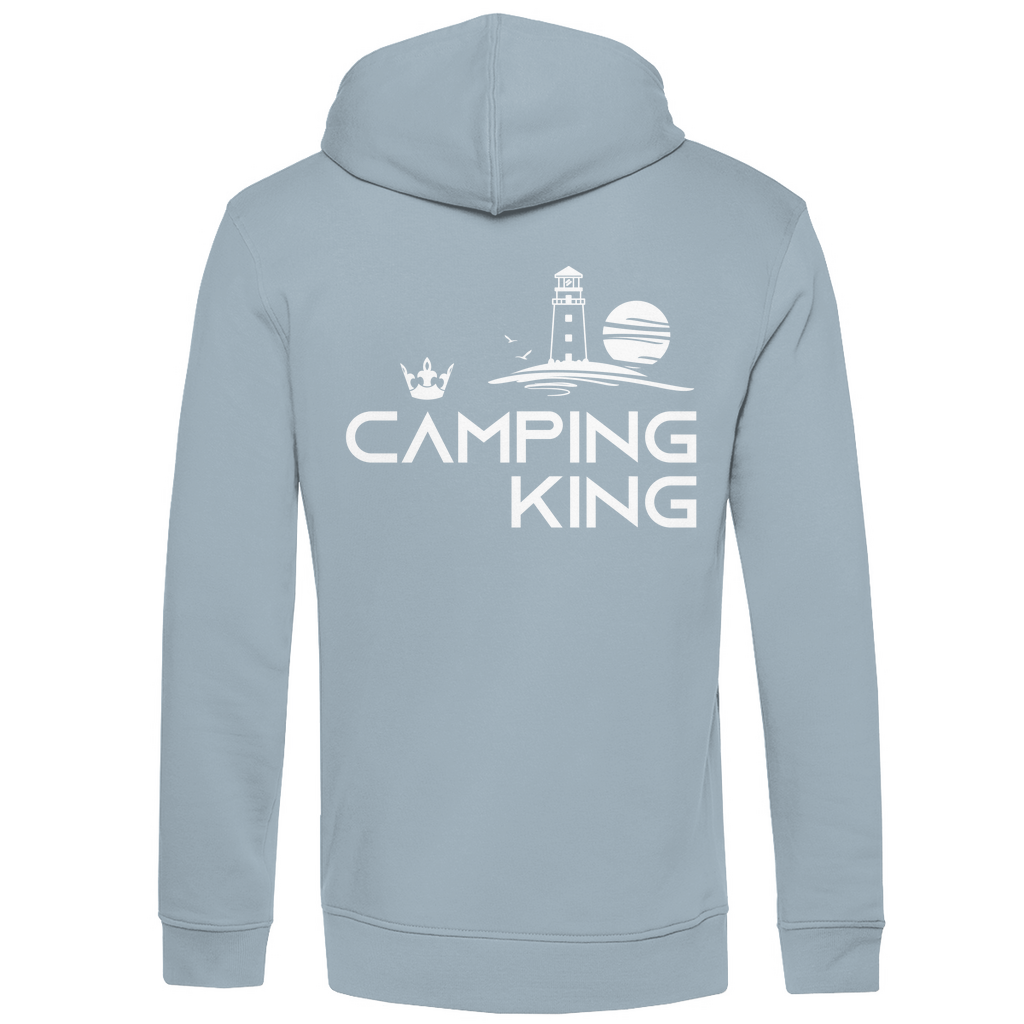 Camping King Leuchtturm | Organic Hoodie Rückendruck