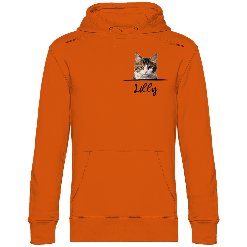 Katze mit Wunschname | Premium Organic Hoodie