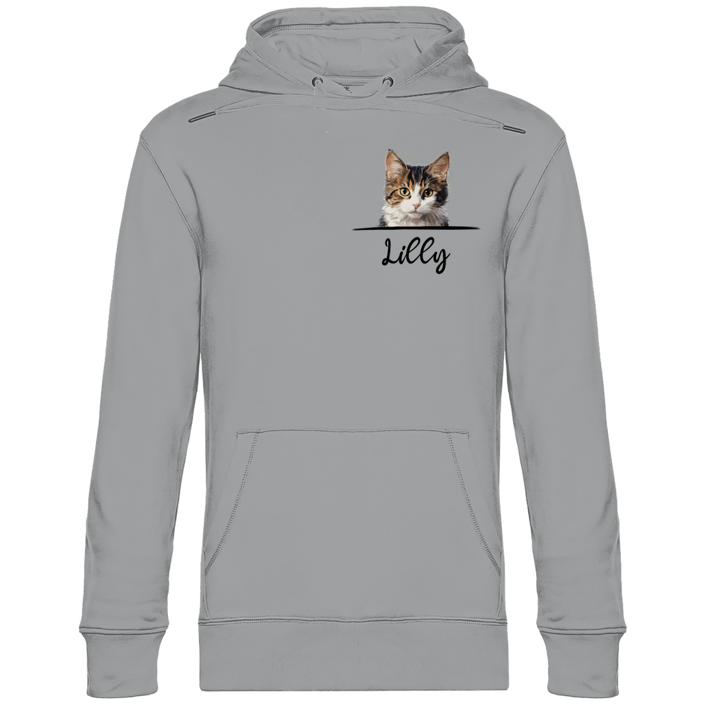 Katze mit Wunschname | Premium Organic Hoodie