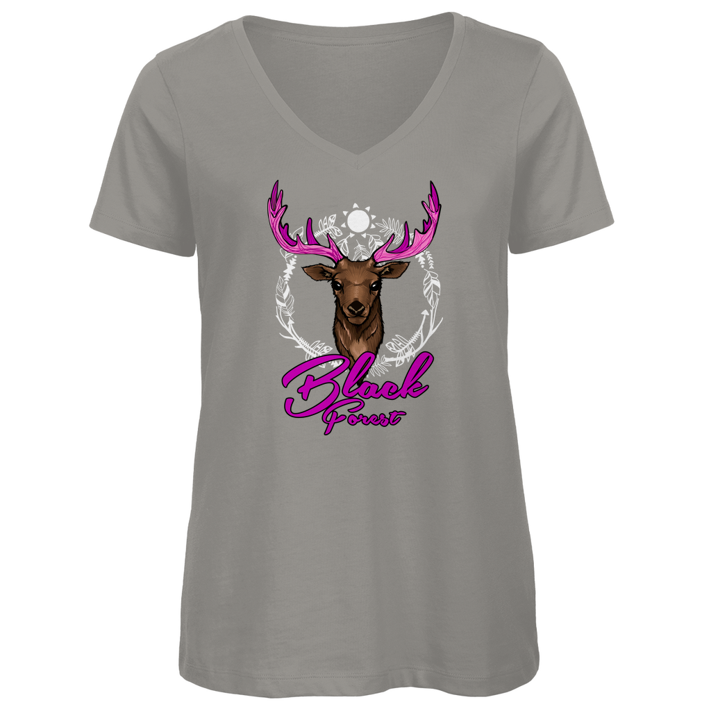 Black Forest Hirsch | Organic Damenshirt V-Neck