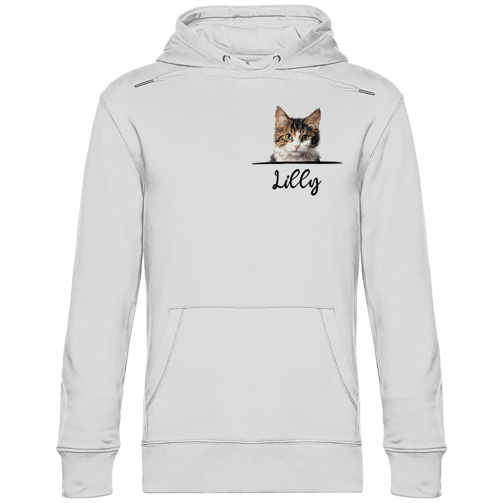 Katze mit Wunschname | Premium Organic Hoodie