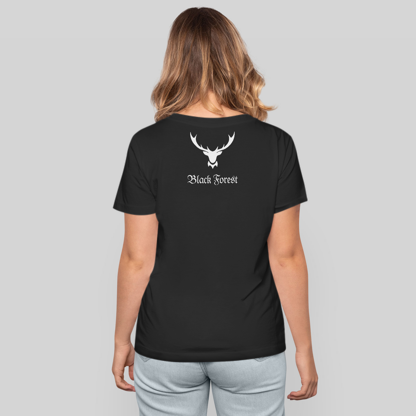 Black Forest Hirschgeweih | Damen Premium T-Shirt Rückendruck