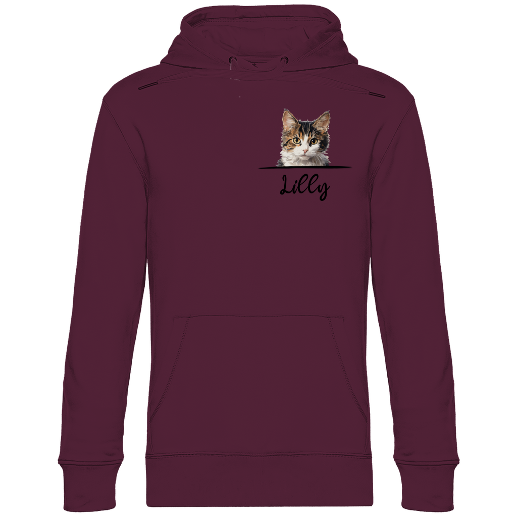 Katze mit Wunschname | Premium Organic Hoodie