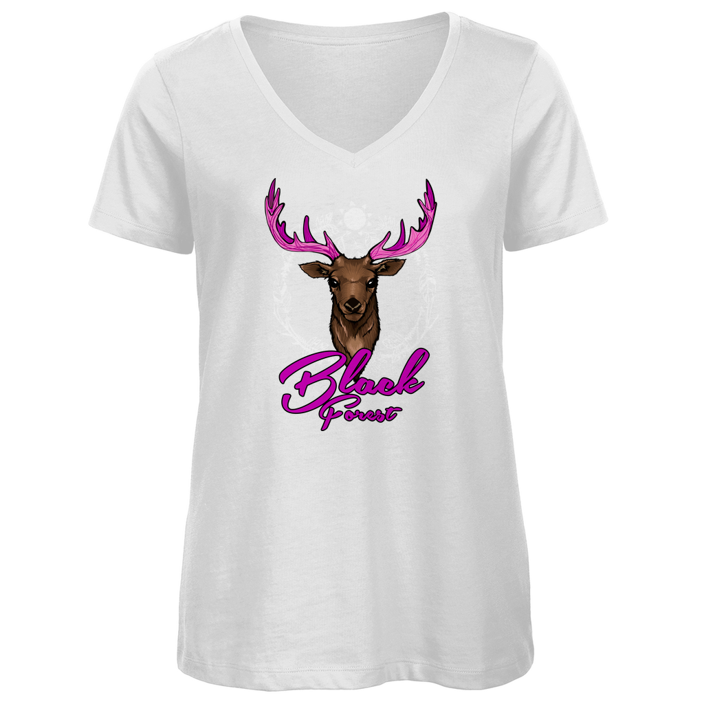 Black Forest Hirsch | Organic Damenshirt V-Neck
