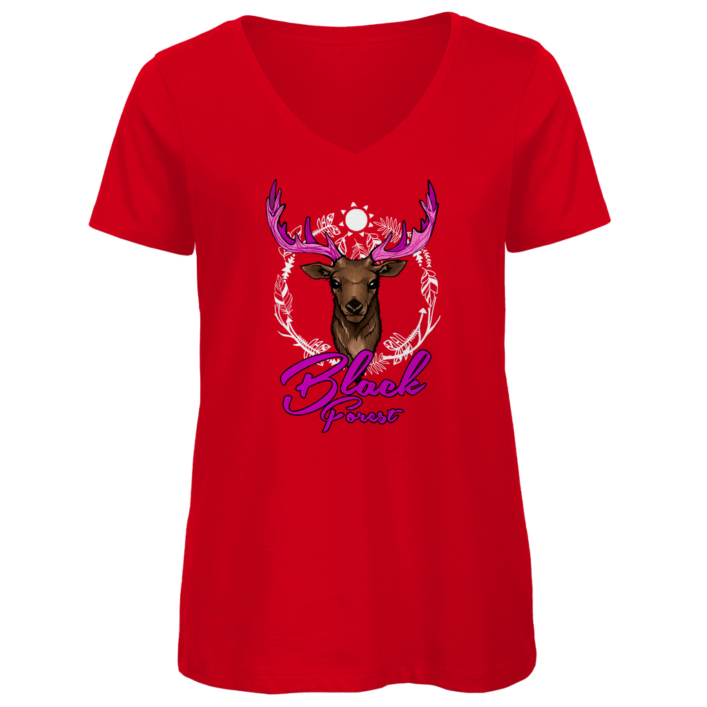 Black Forest Hirsch | Organic Damenshirt V-Neck