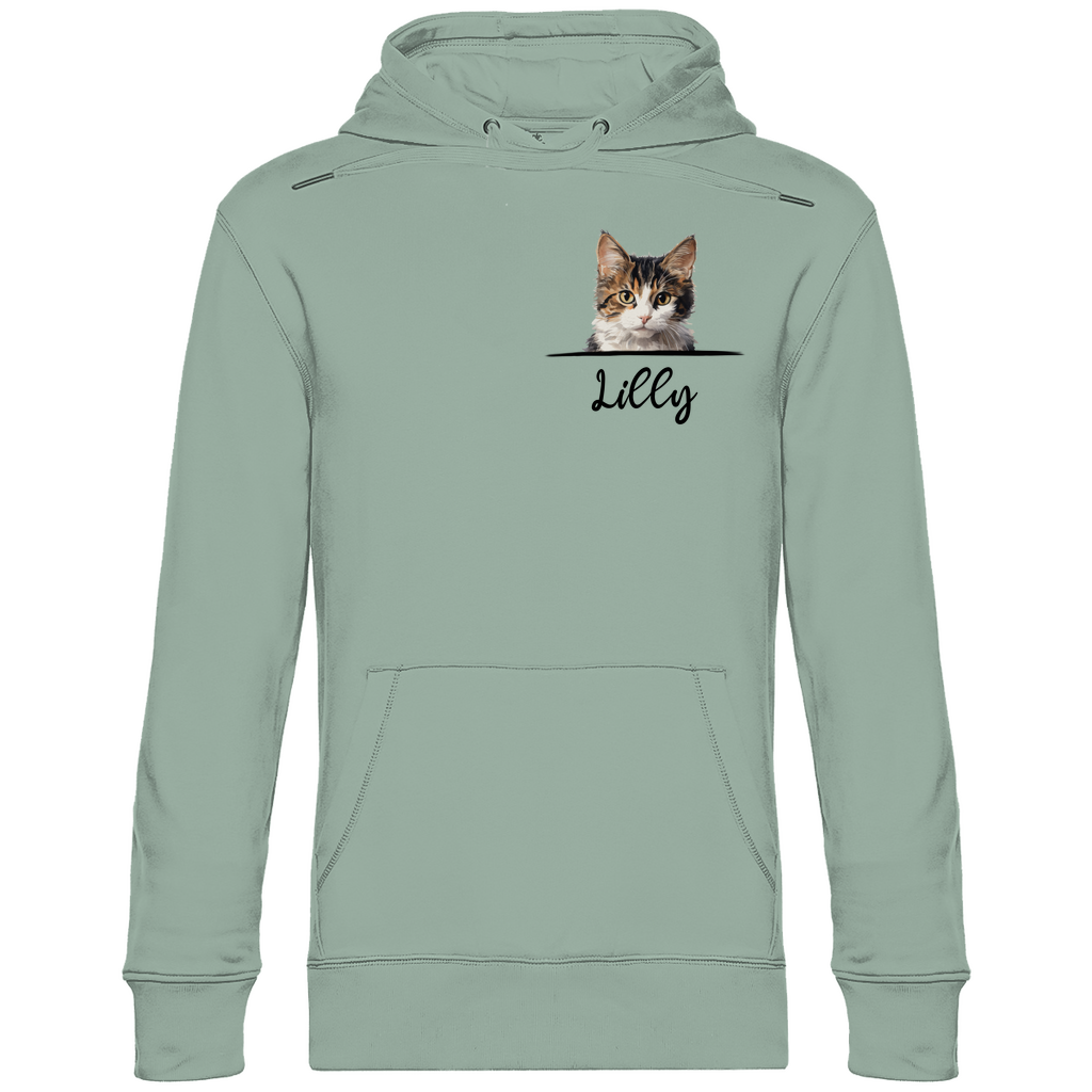 Katze mit Wunschname | Premium Organic Hoodie