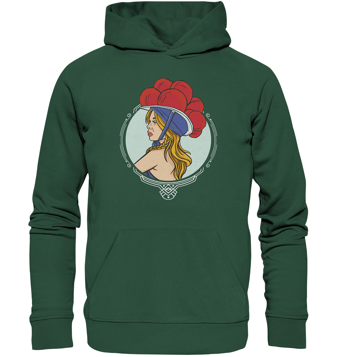 Schwarzwälderin mit Bollenhut | Organic Hoodie Gr. XXL