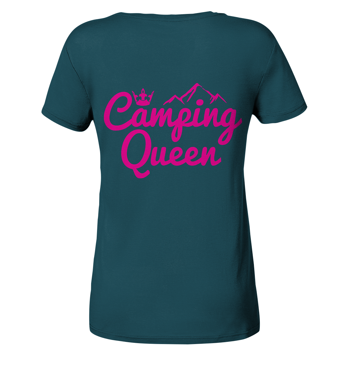 Camping Queen | Damen Organic T-Shirt Rückendruck
