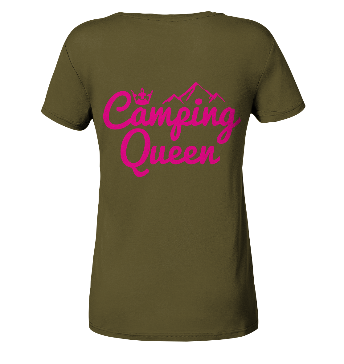 Camping Queen | Damen Organic T-Shirt Rückendruck