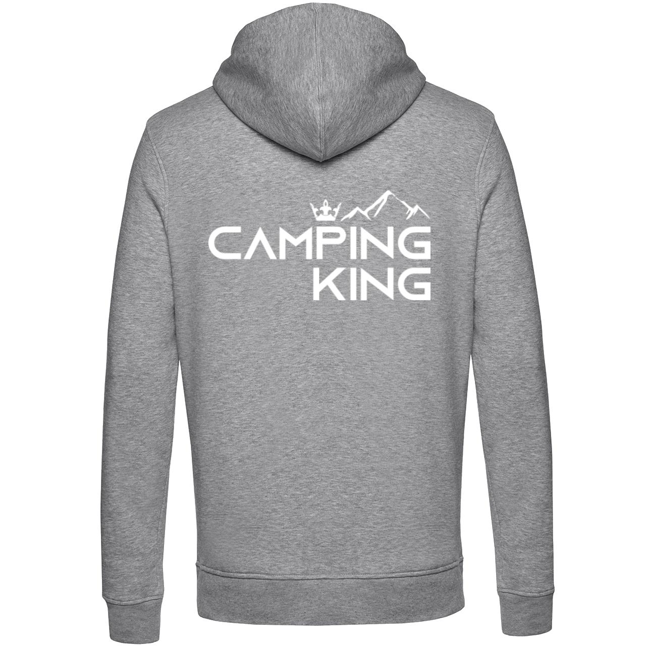 Camping King | Unisex Organic Zip-Hoodie Rückendruck