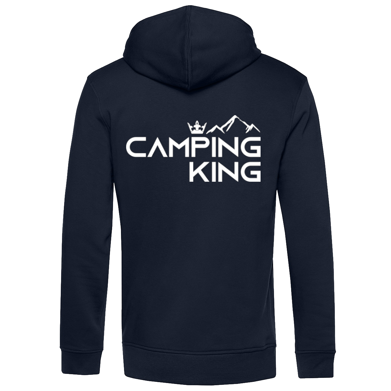Camping King | Unisex Organic Zip-Hoodie Rückendruck