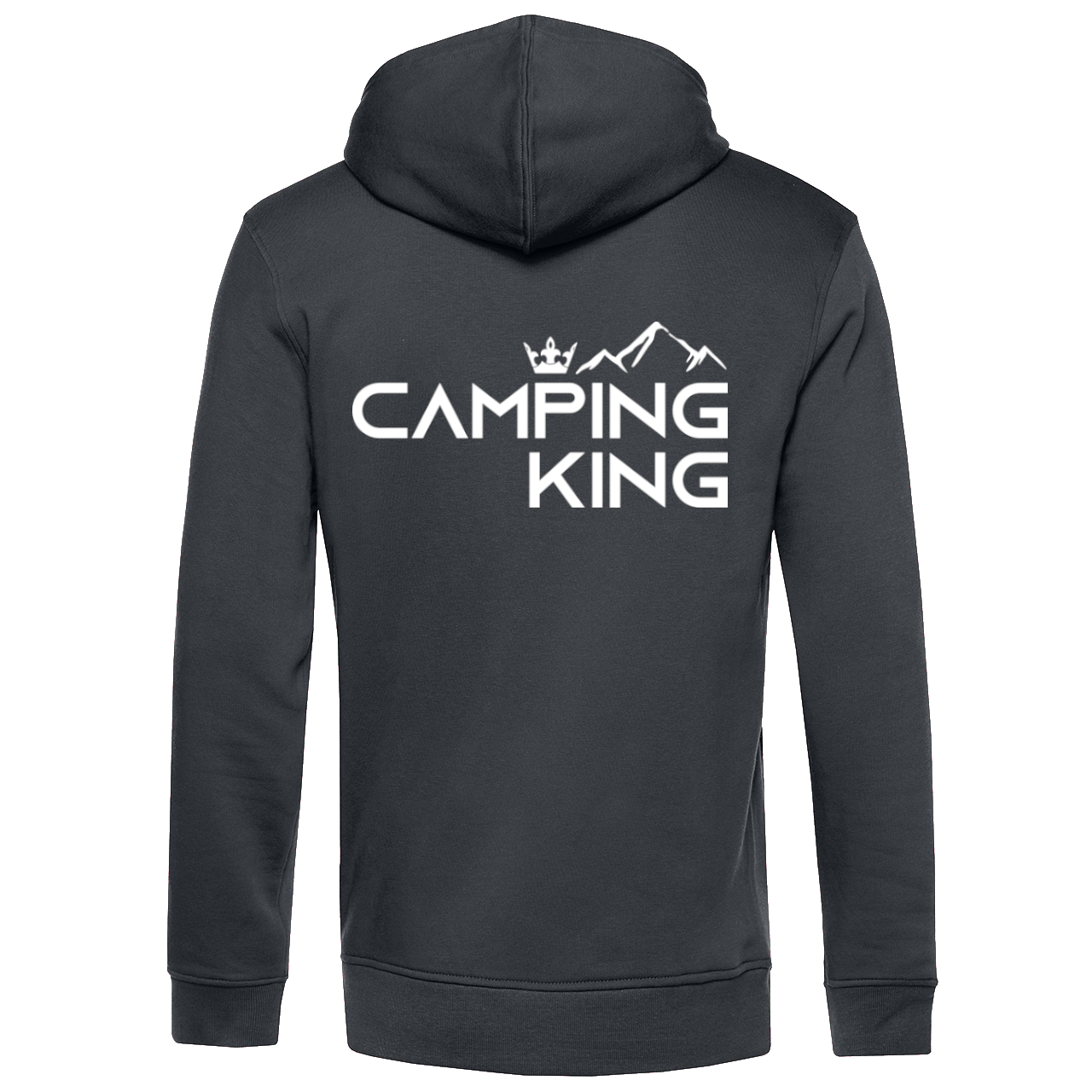 Camping King | Unisex Organic Zip-Hoodie Rückendruck