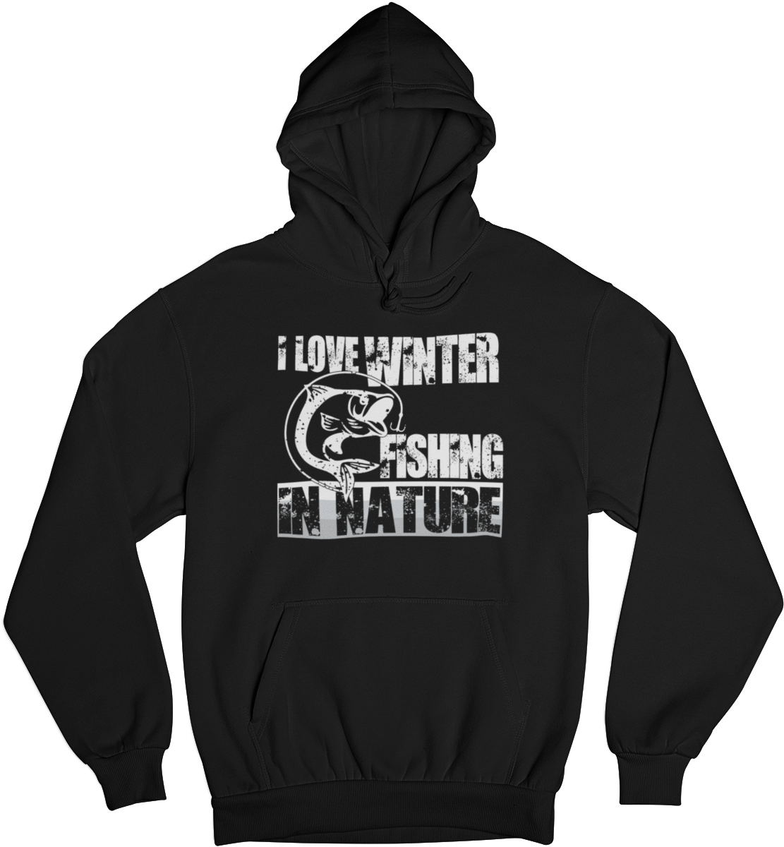 I Love Winter Fishing In Nature | Organic Hoodie