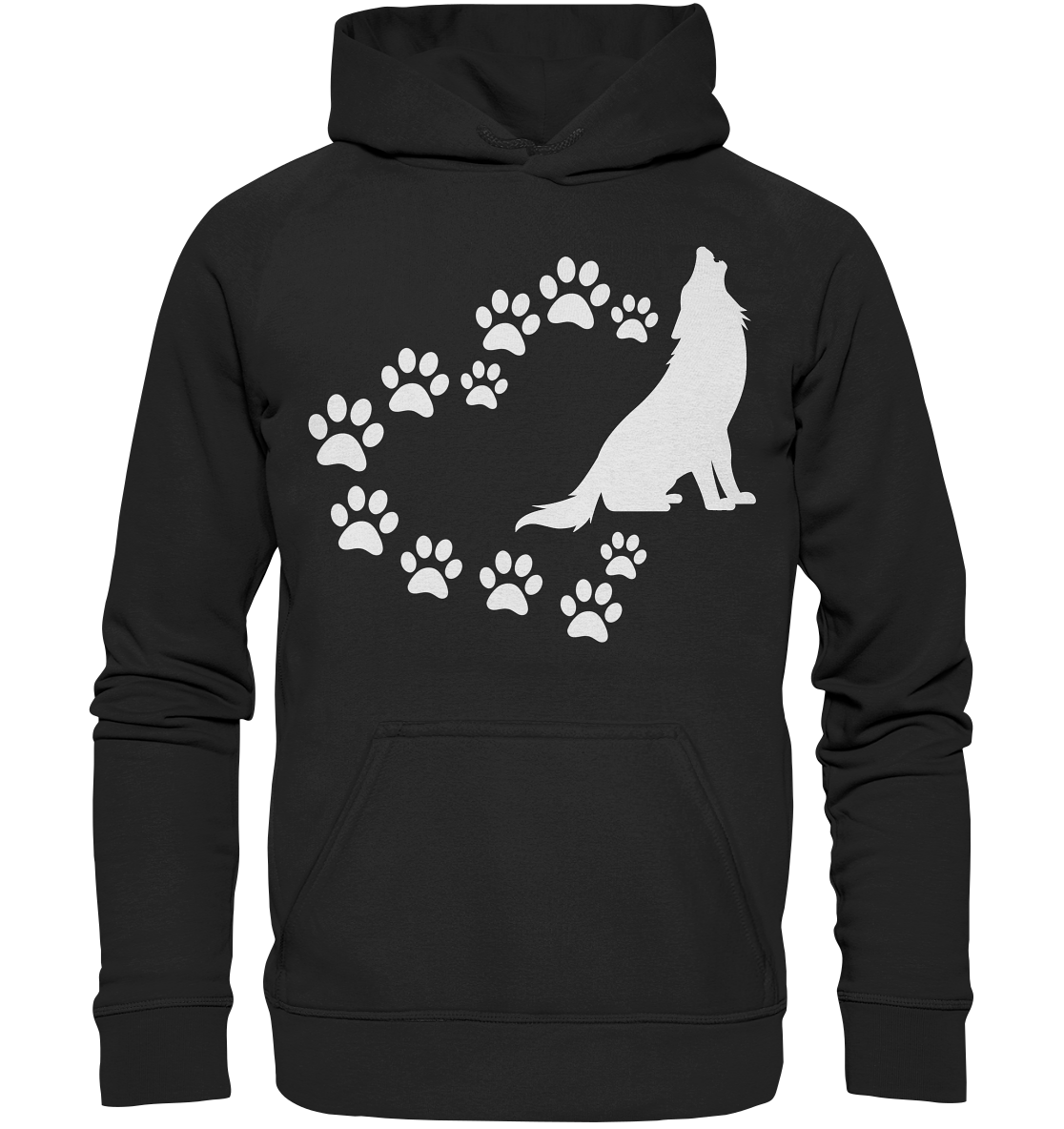 Pfotenherz mit Wolf | Unisex Hoodie