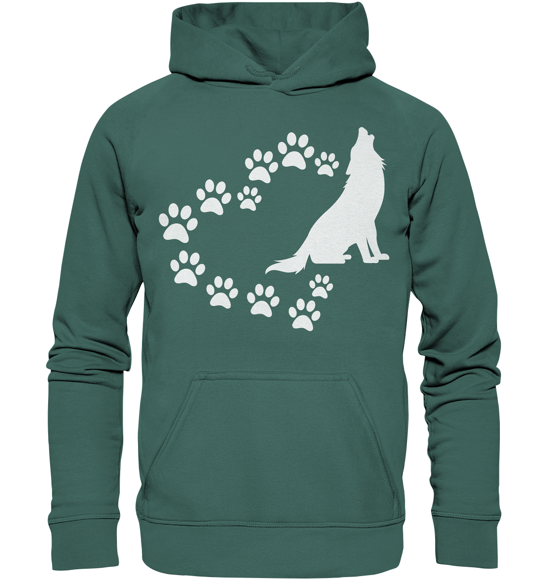 Pfotenherz mit Wolf | Unisex Hoodie