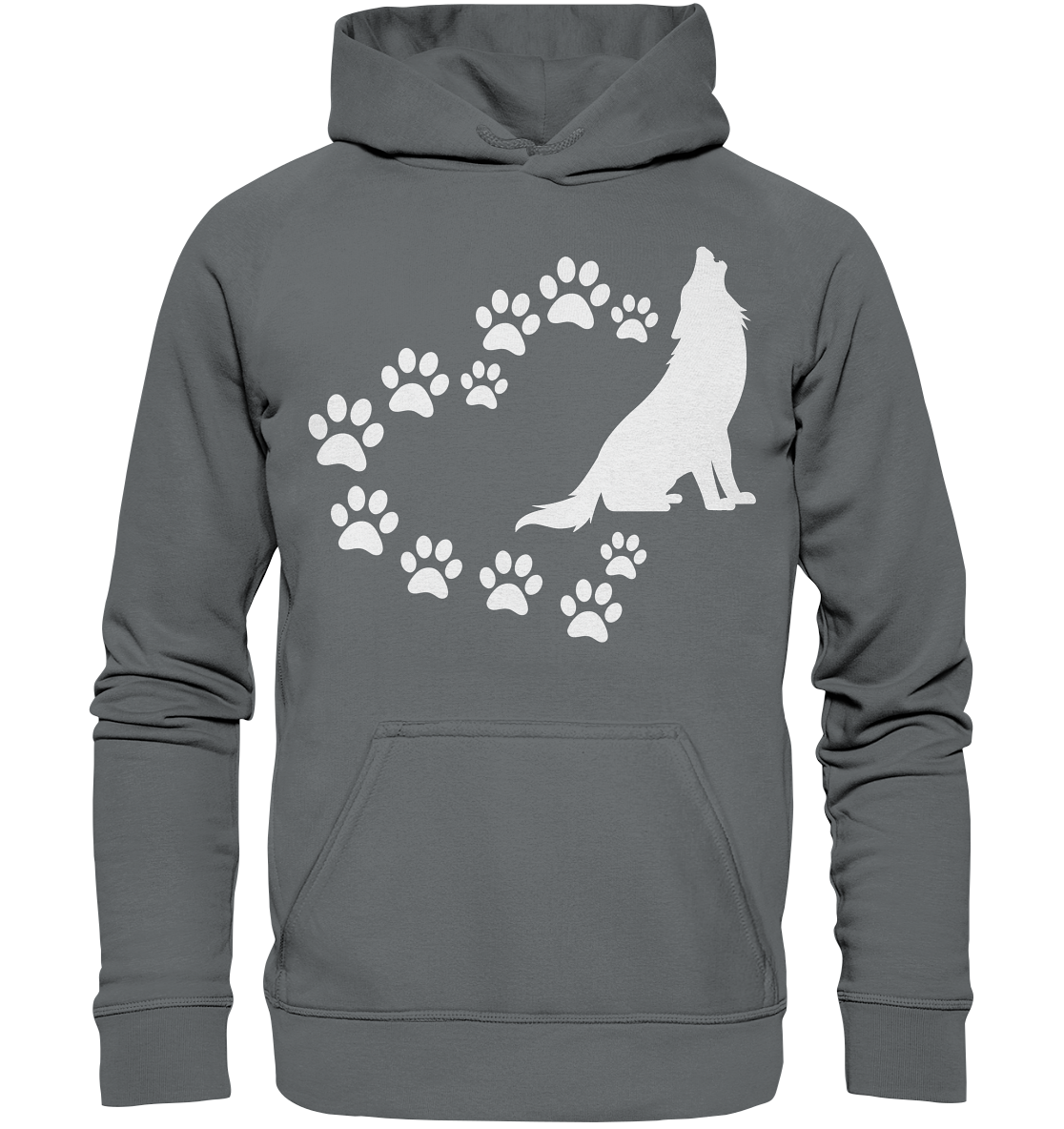Pfotenherz mit Wolf | Unisex Hoodie