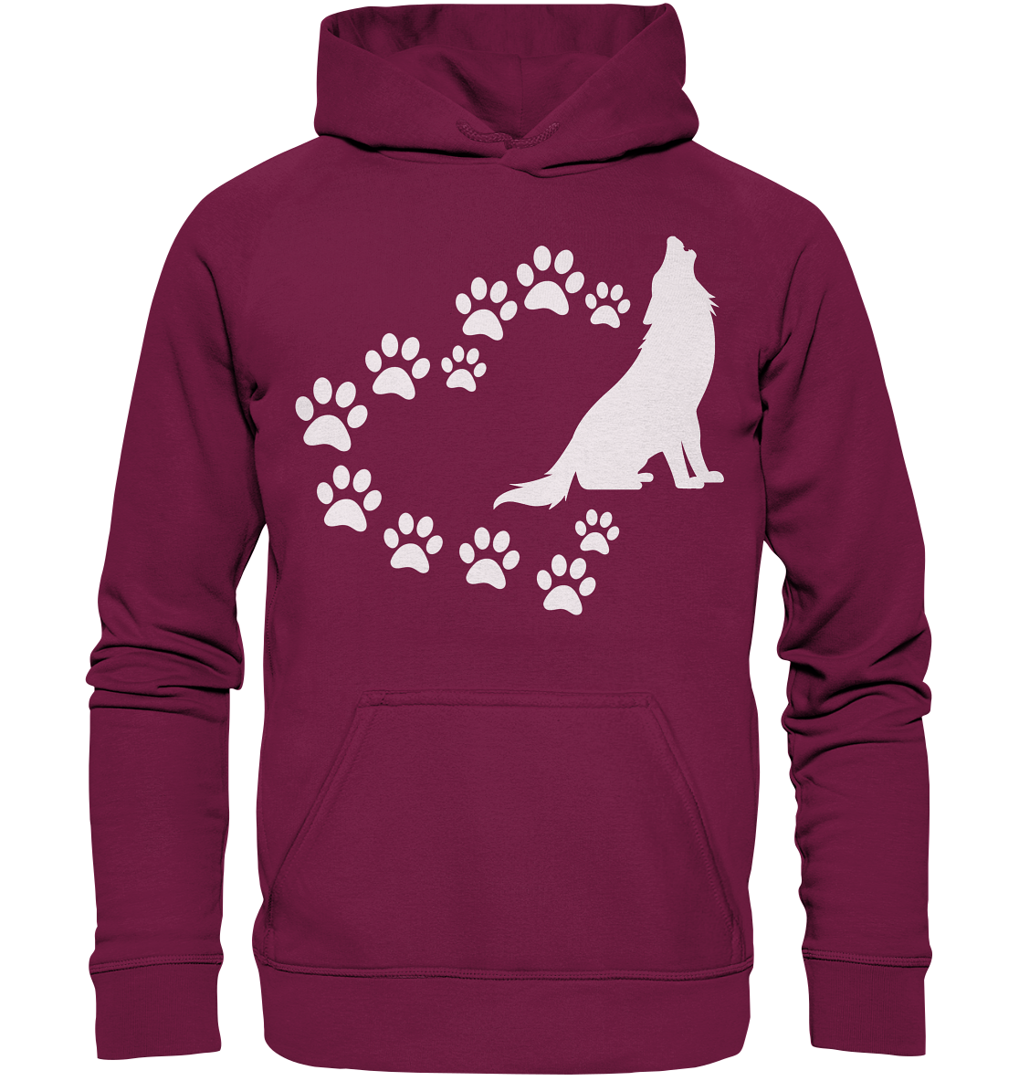 Pfotenherz mit Wolf | Unisex Hoodie