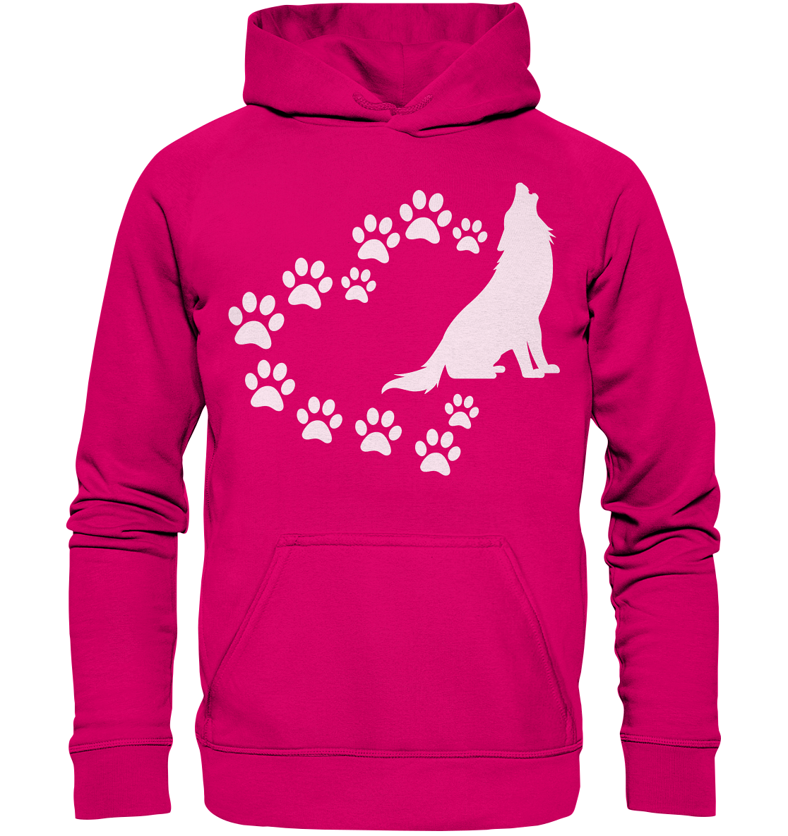 Pfotenherz mit Wolf | Unisex Hoodie