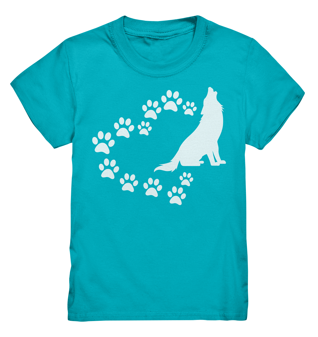 Pfotenherz mit Wolf | Kinder T-Shirt