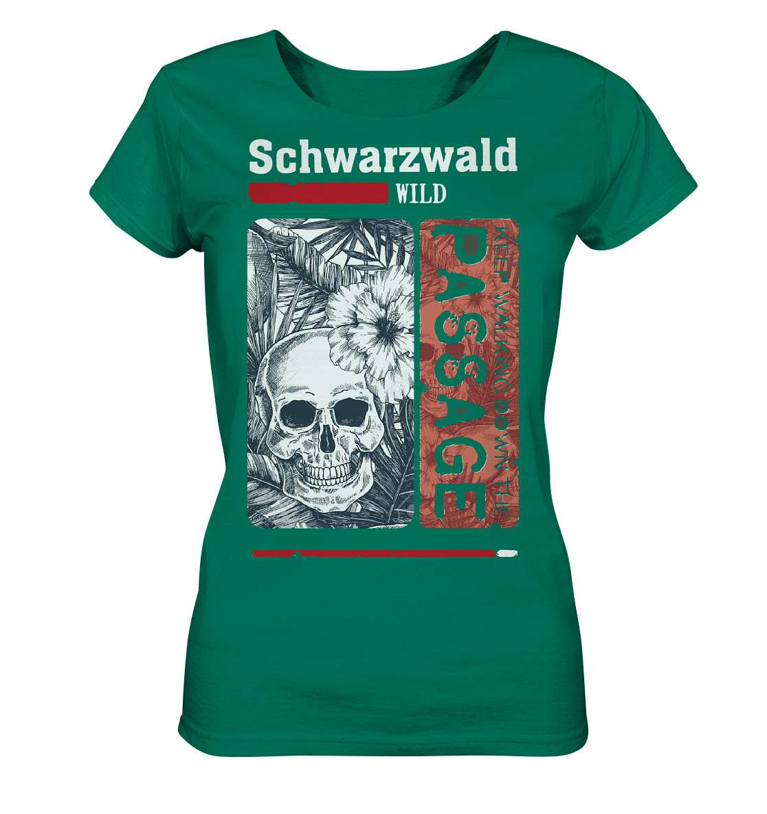 Schwarzwald Wild Passage Skull | Bio Damen T-Shirt Organic