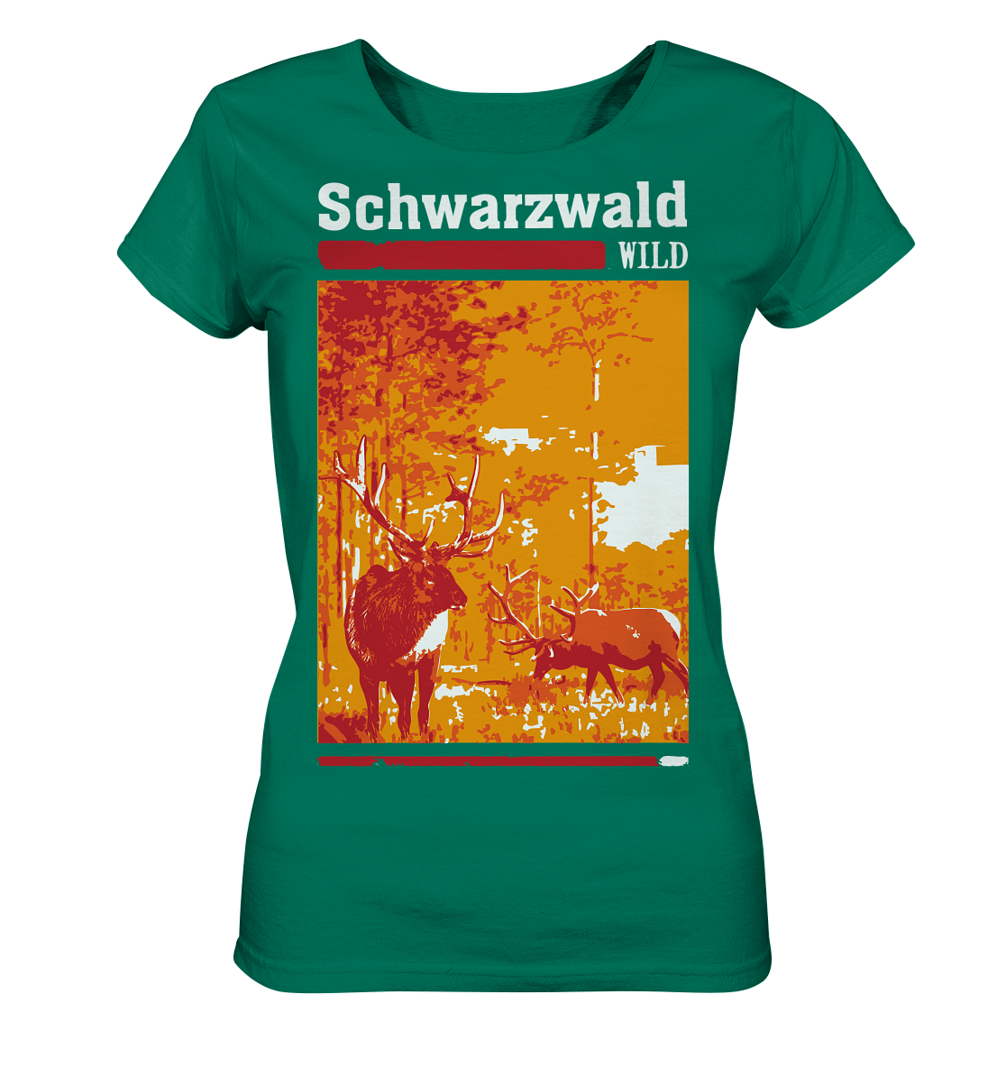 Schwarzwald Wild Hirsch | Damen Bio Shirt Organic