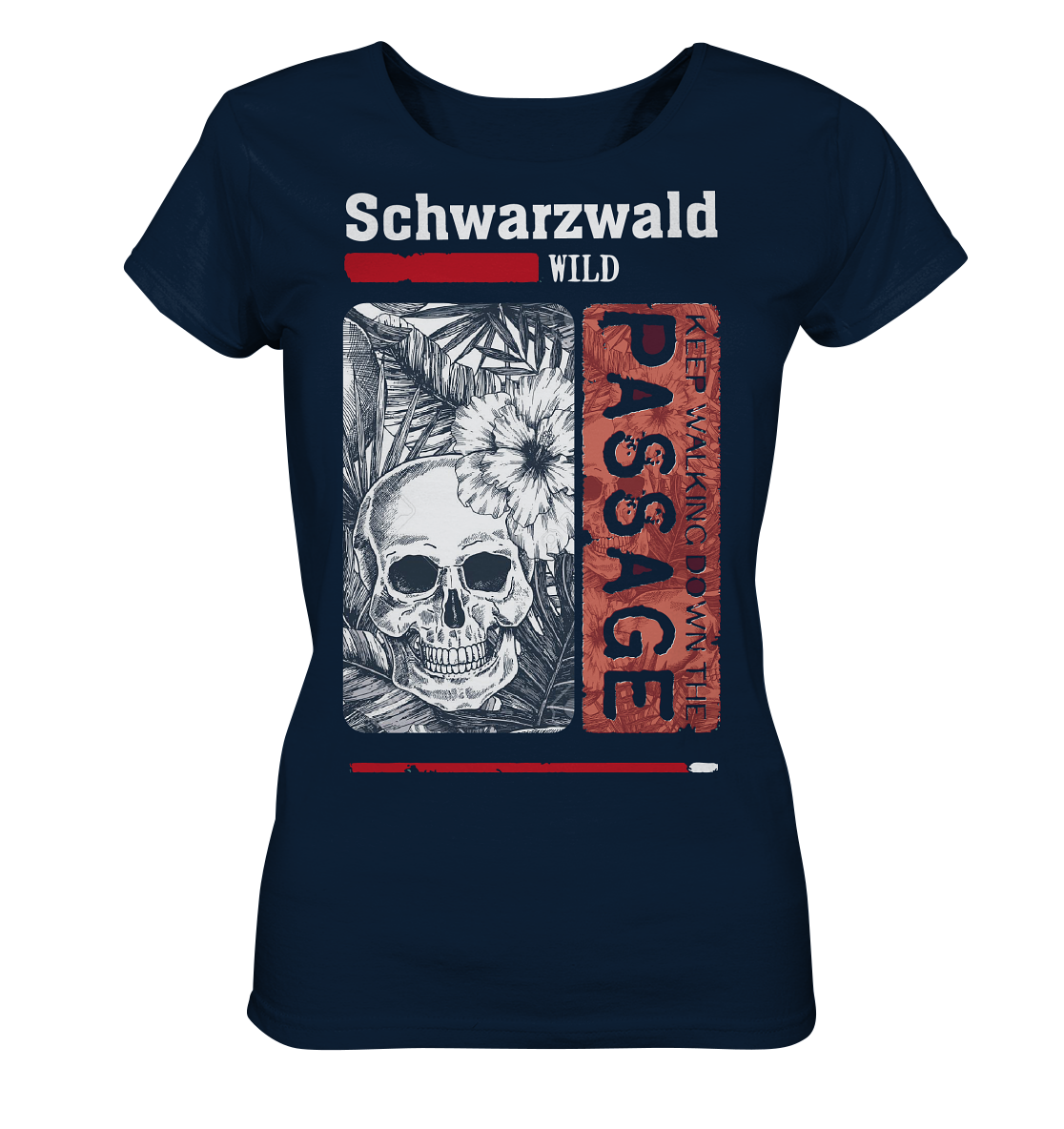 Schwarzwald Wild Passage Skull | Bio Damen T-Shirt Organic