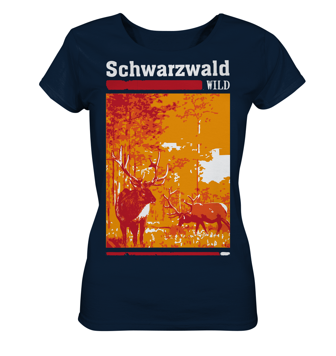 Schwarzwald Wild Hirsch | Damen Bio Shirt Organic