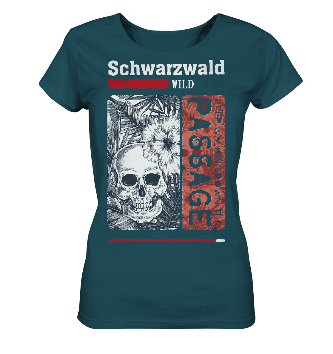 Schwarzwald Wild Passage Skull | Bio Damen T-Shirt Organic