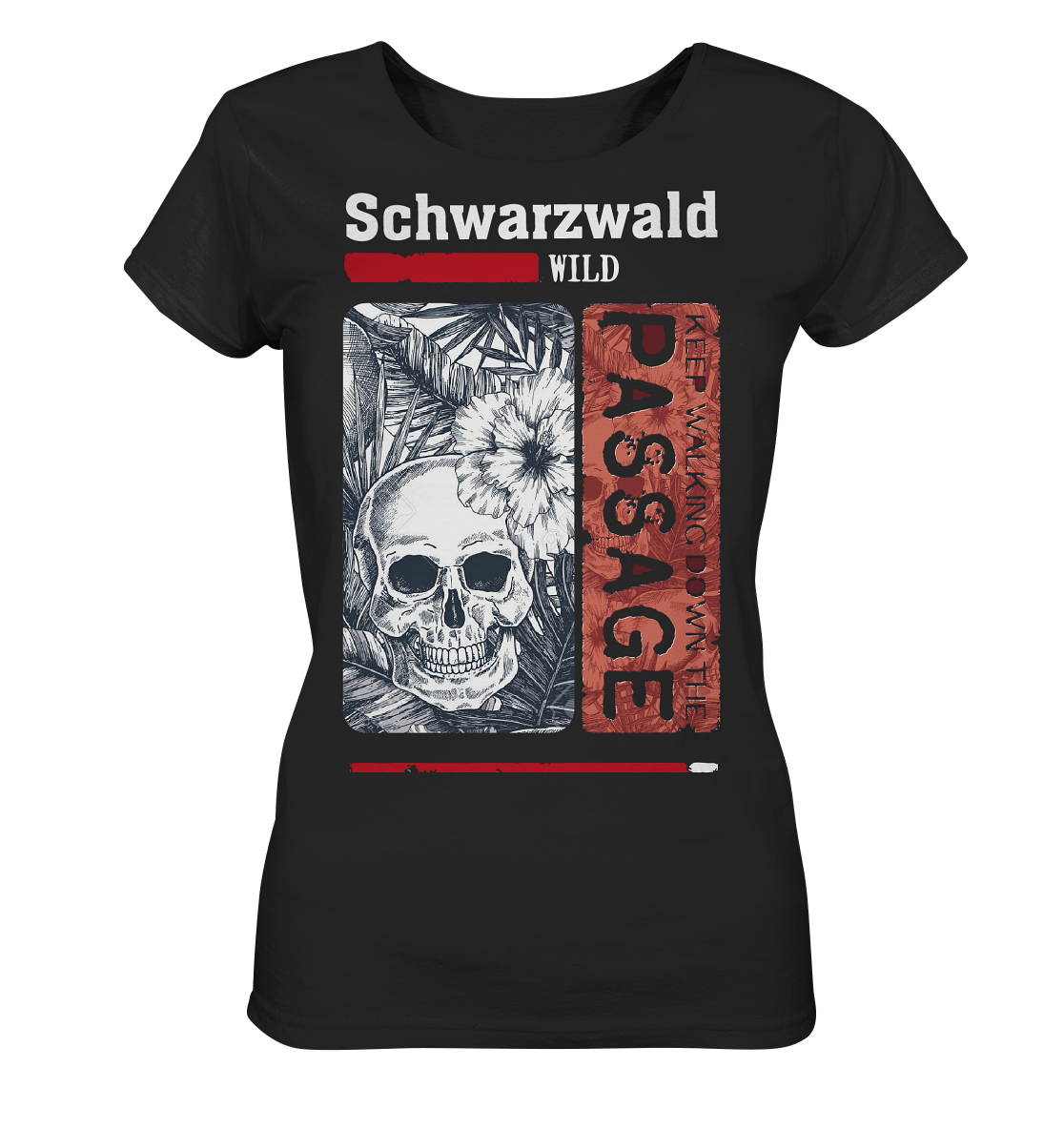 Schwarzwald Wild Passage Skull | Bio Damen T-Shirt Organic