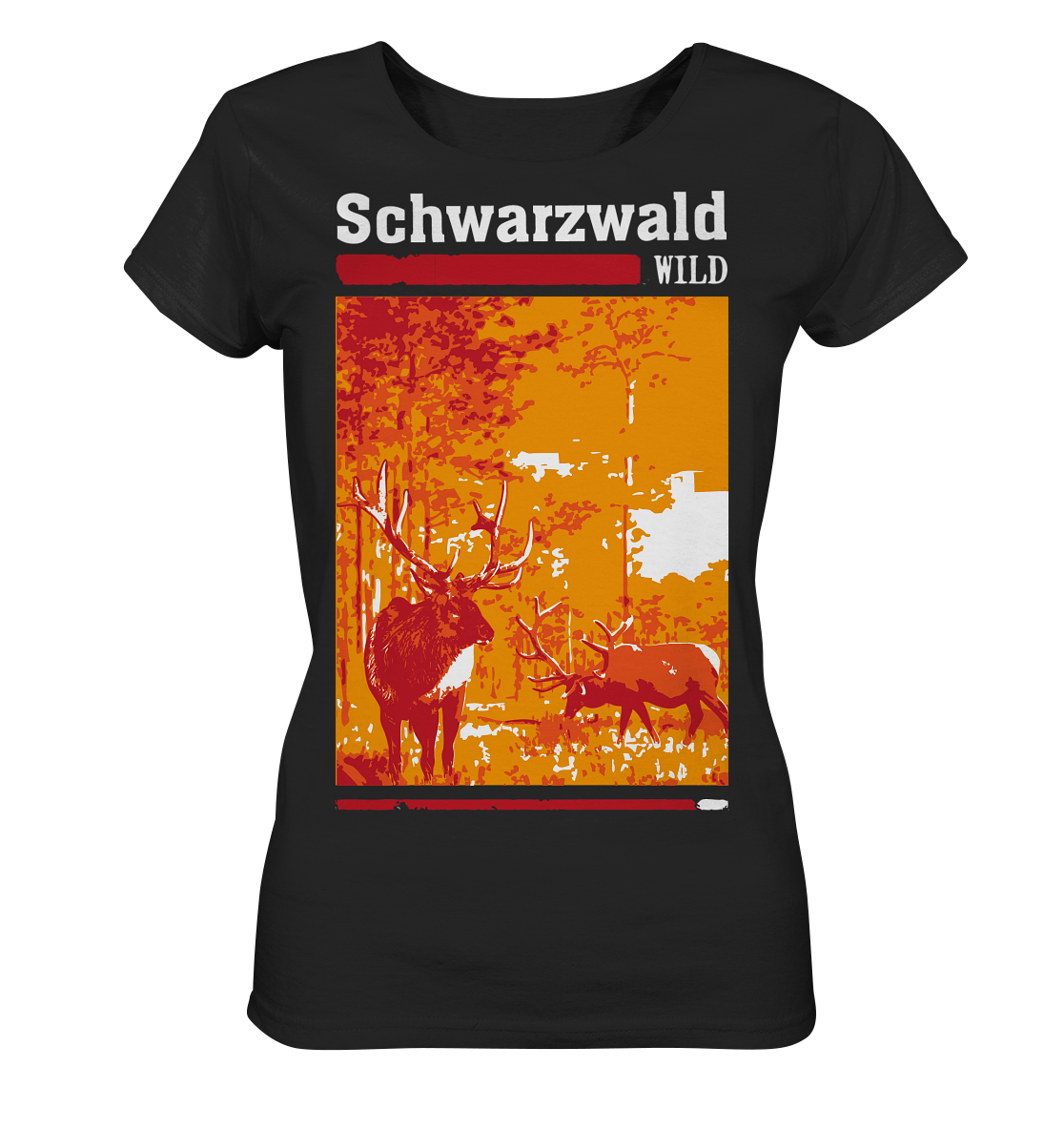 Schwarzwald Wild Hirsch | Damen Bio Shirt Organic
