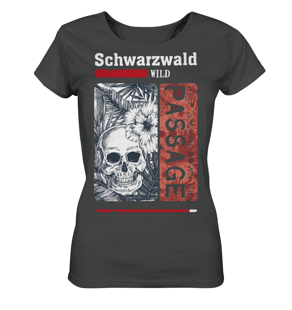 Schwarzwald Wild Passage Skull | Bio Damen T-Shirt Organic