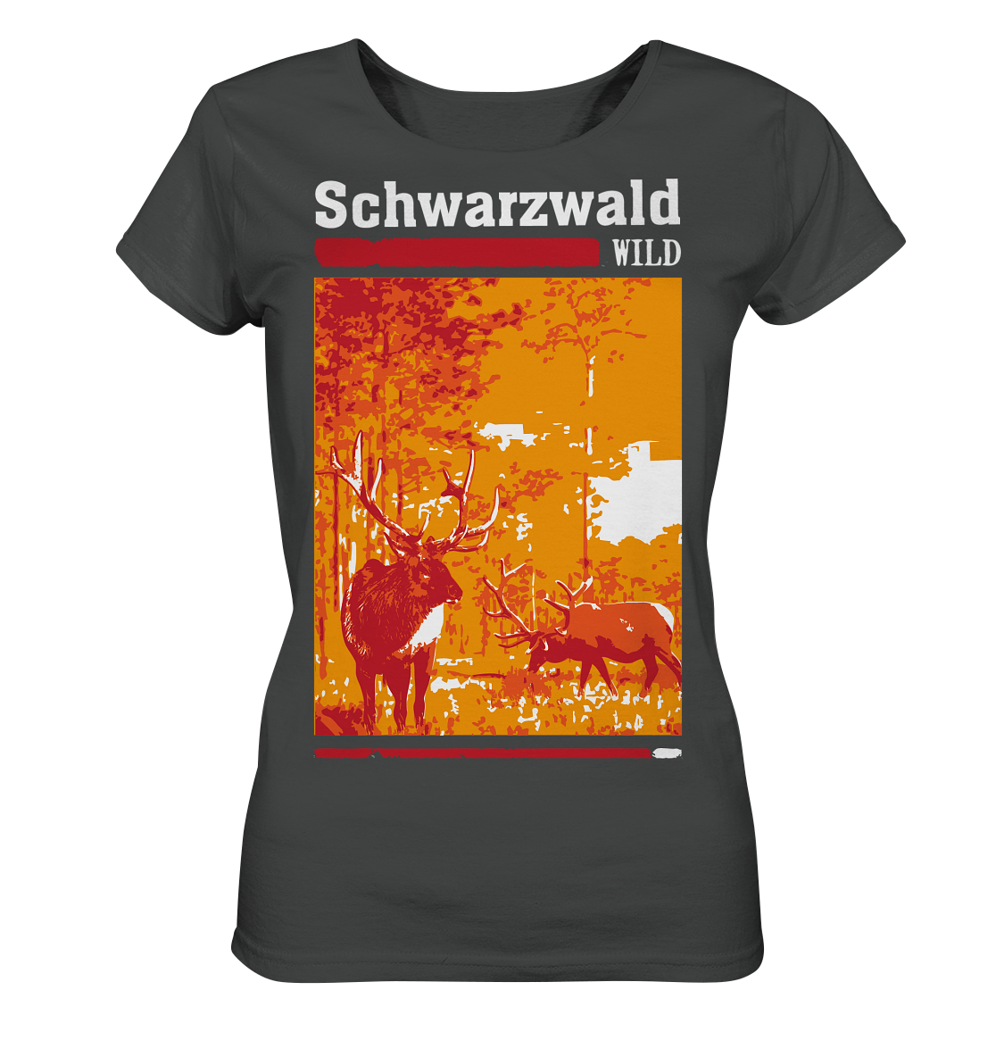 Schwarzwald Wild Hirsch | Damen Bio Shirt Organic