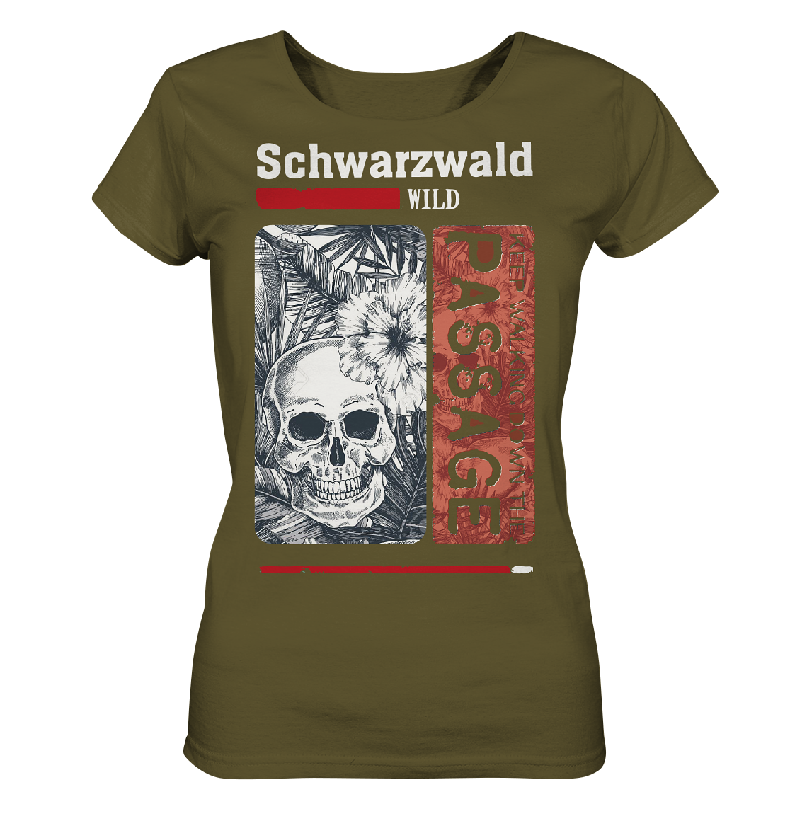 Schwarzwald Wild Passage Skull | Bio Damen T-Shirt Organic
