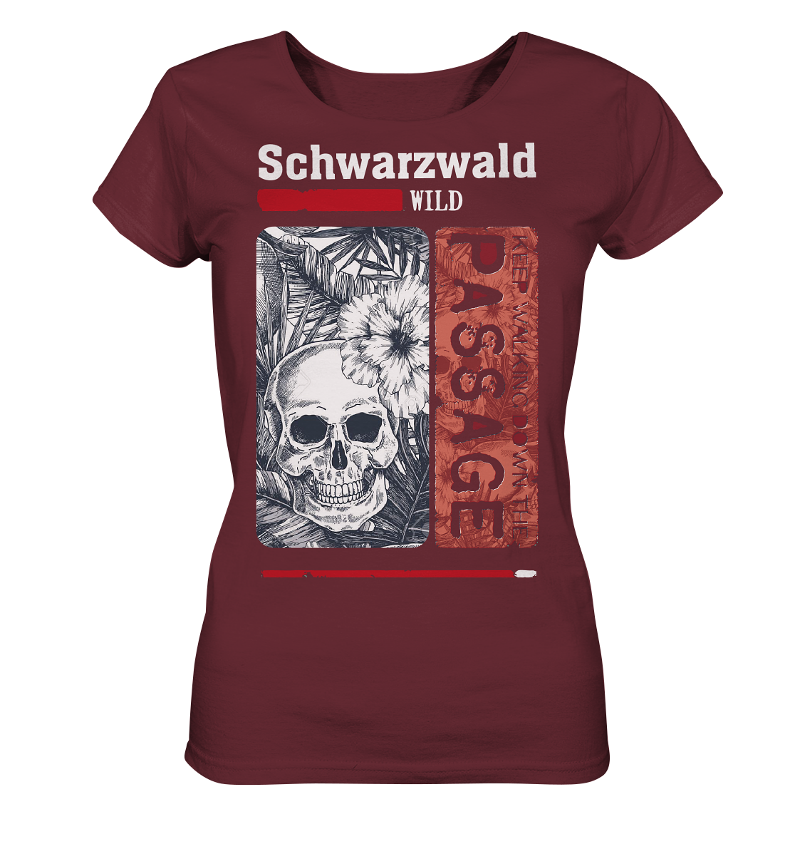 Schwarzwald Wild Passage Skull | Bio Damen T-Shirt Organic