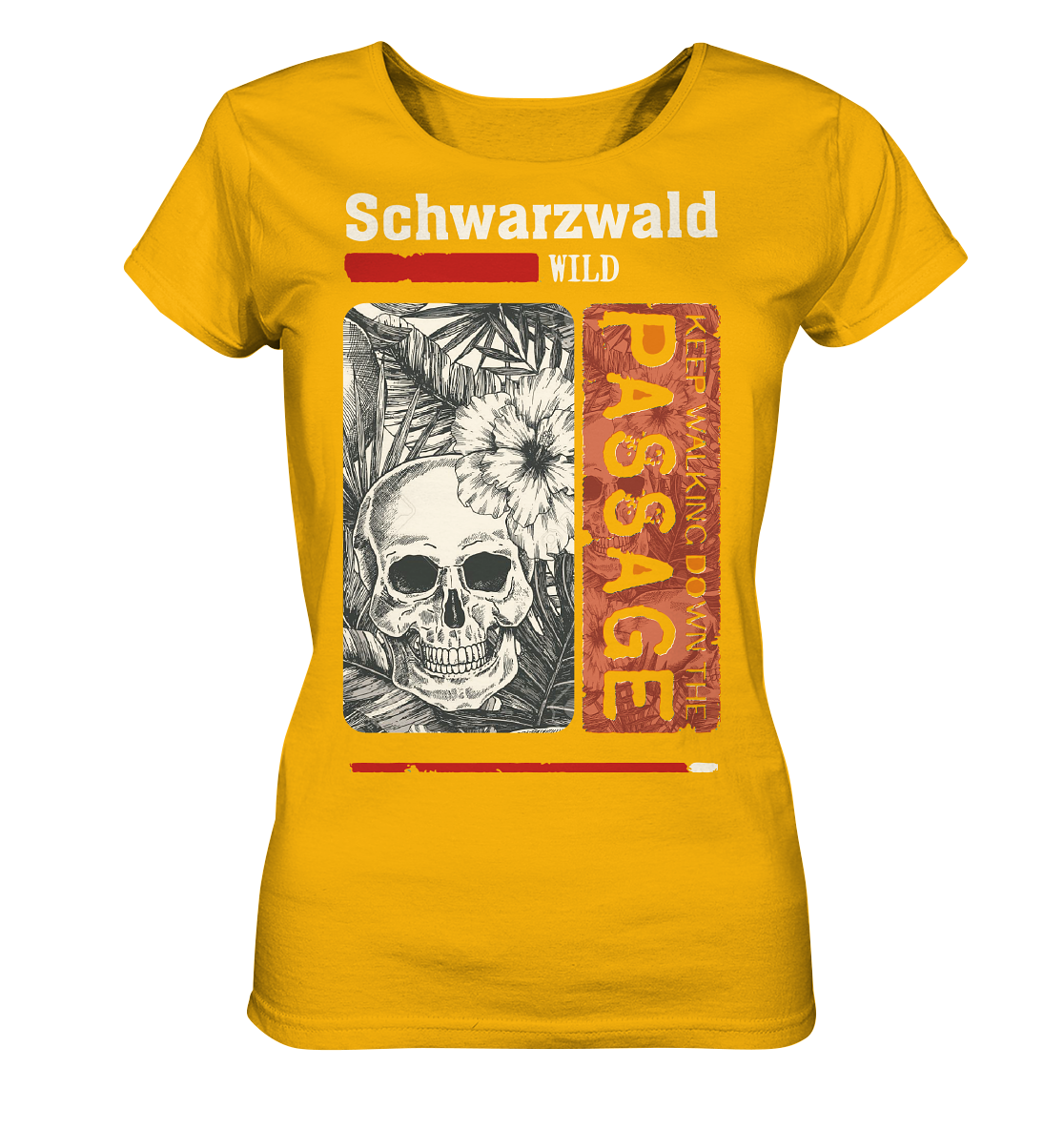 Schwarzwald Wild Passage Skull | Bio Damen T-Shirt Organic