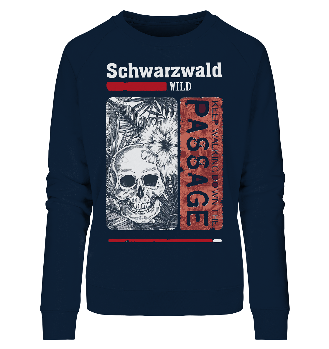 Schwarzwald Wild Passage Skull | Damen Bio Sweatshirt Organic
