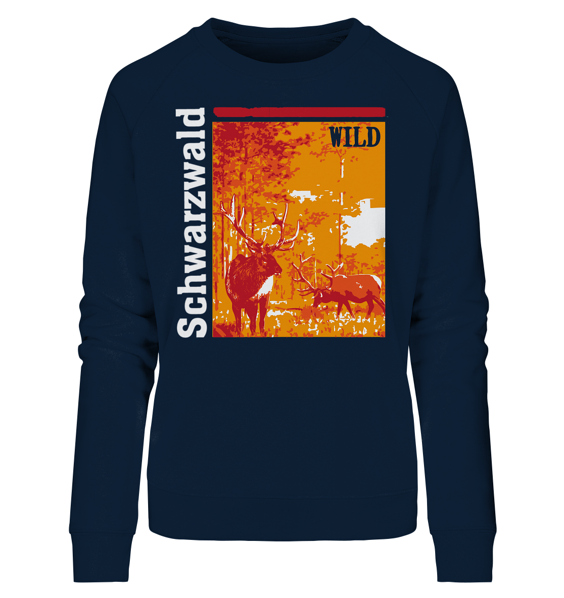 Schwarzwald Wild Hirsch | Bio Damen Sweatshirt Organic