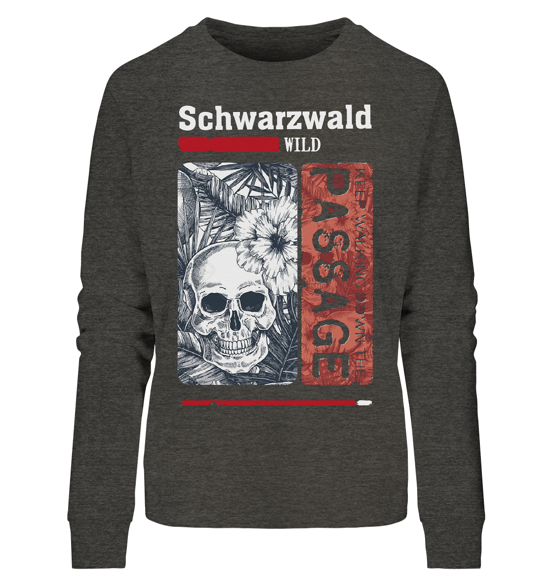Schwarzwald Wild Passage Skull | Damen Bio Sweatshirt Organic