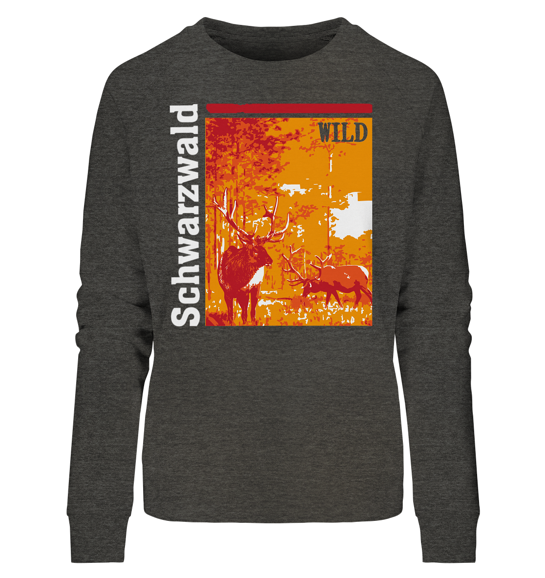Schwarzwald Wild Hirsch | Bio Damen Sweatshirt Organic