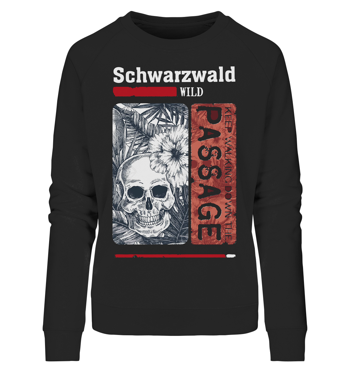 Schwarzwald Wild Passage Skull | Damen Bio Sweatshirt Organic