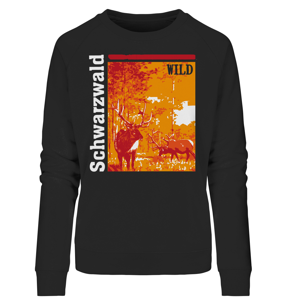 Schwarzwald Wild Hirsch | Bio Damen Sweatshirt Organic
