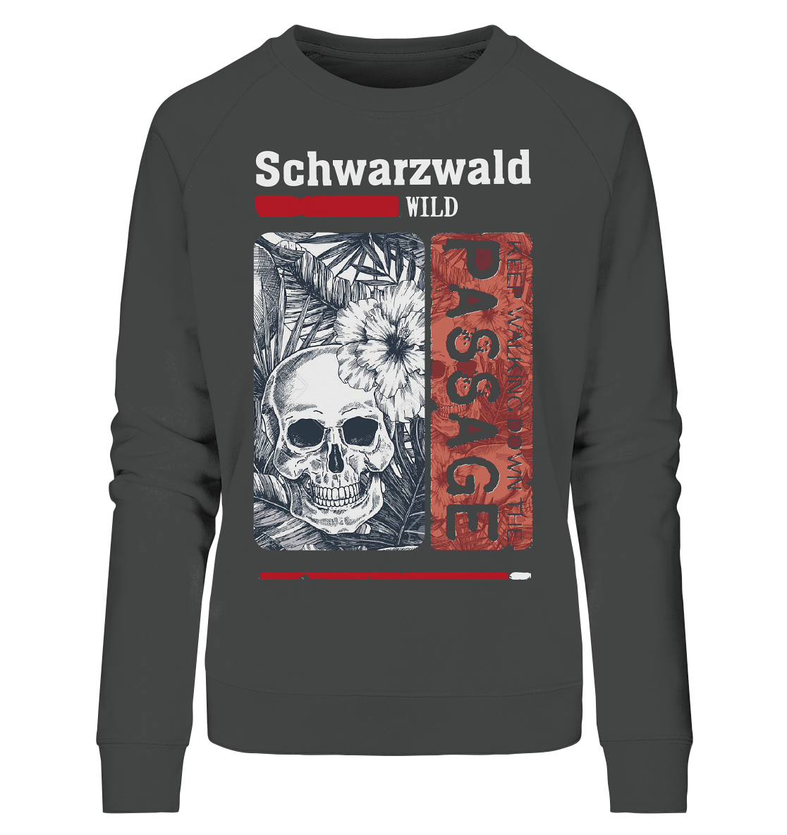 Schwarzwald Wild Passage Skull | Damen Bio Sweatshirt Organic