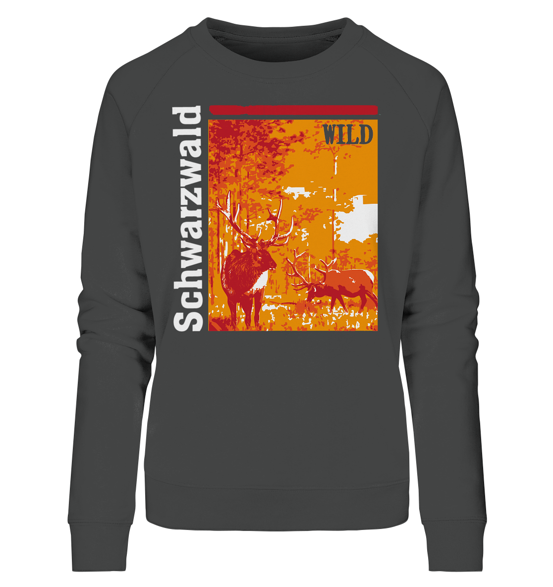 Schwarzwald Wild Hirsch | Bio Damen Sweatshirt Organic