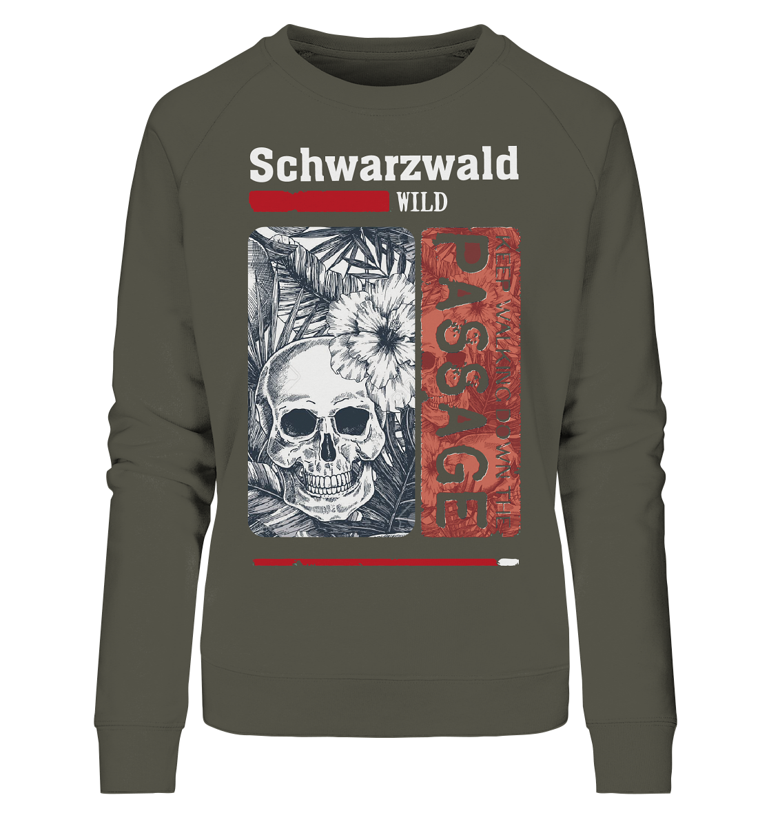Schwarzwald Wild Passage Skull | Damen Bio Sweatshirt Organic
