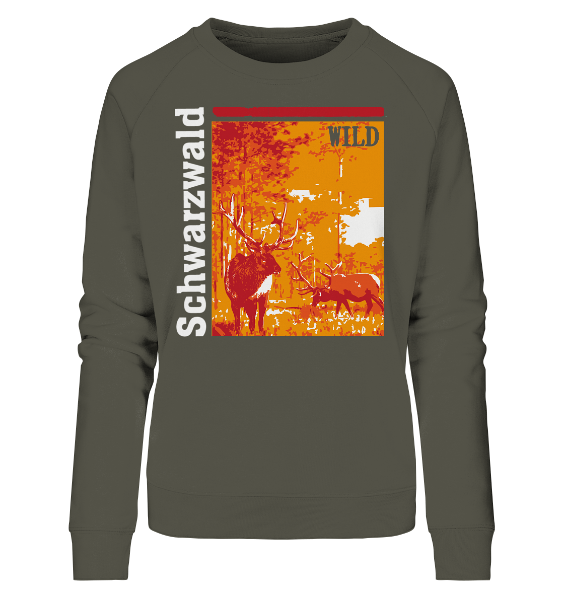 Schwarzwald Wild Hirsch | Bio Damen Sweatshirt Organic